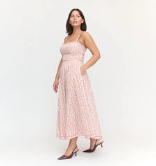 Couturebud The Margot Dress - Pink Emma Stripe