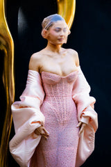 Strapless Sequin Corset Maxi Dress