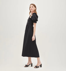 Couturebud The Scarlett Nap Dress - Black Textured Clip Dot