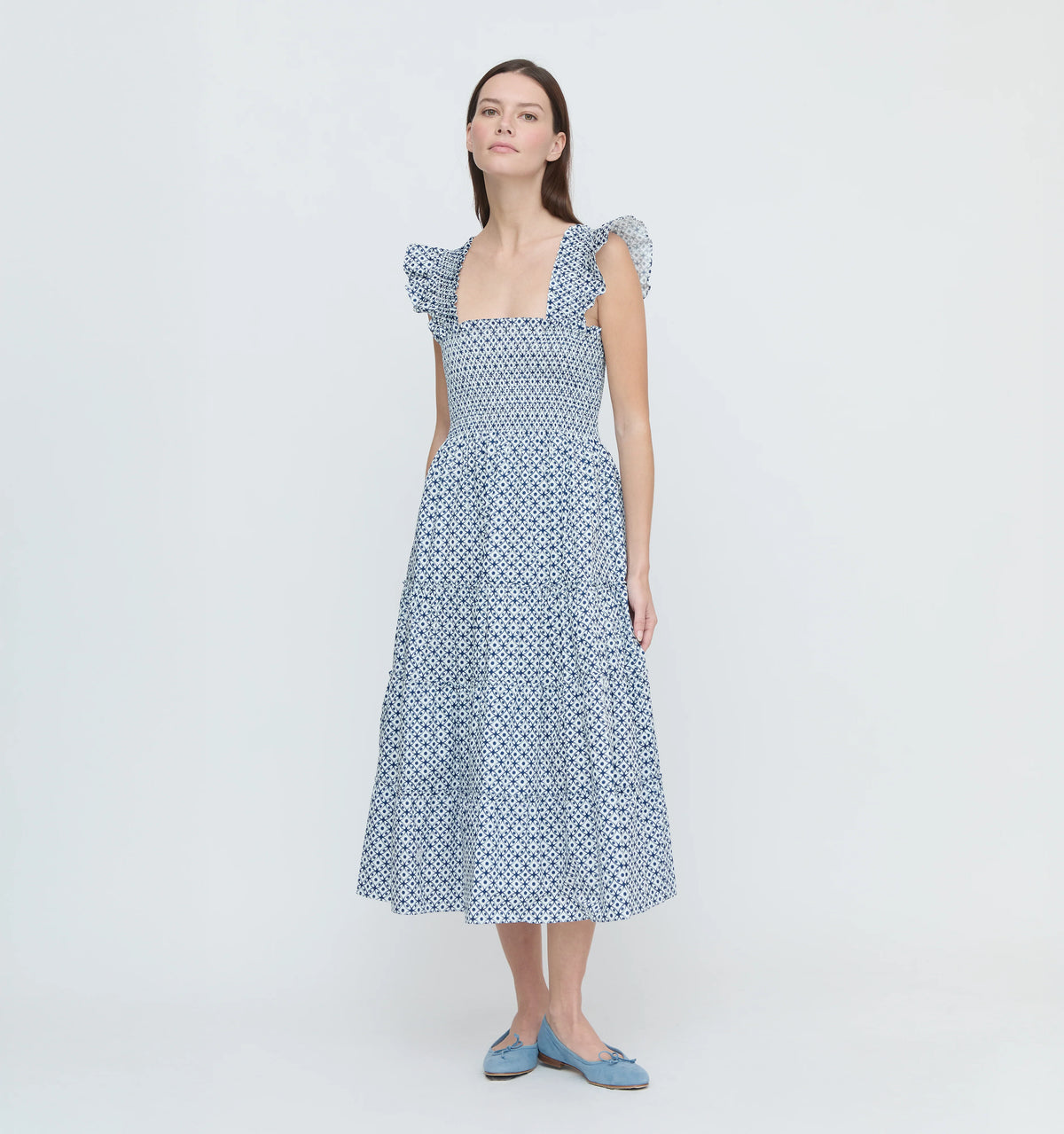 CouturebudThe Ellie Nap Dress - Navy Circular Lattice