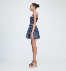 CouturebudThe Seraphina Mini Nap Dress - Navy Trailing Fern