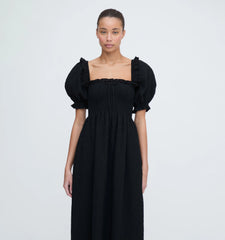Couturebud The Scarlett Nap Dress - Black Tonal Seersucker