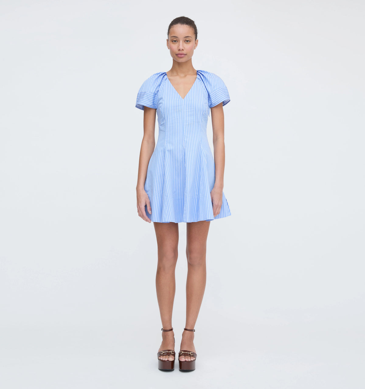 Couturebud The Claudine Dress - Blue Stripe