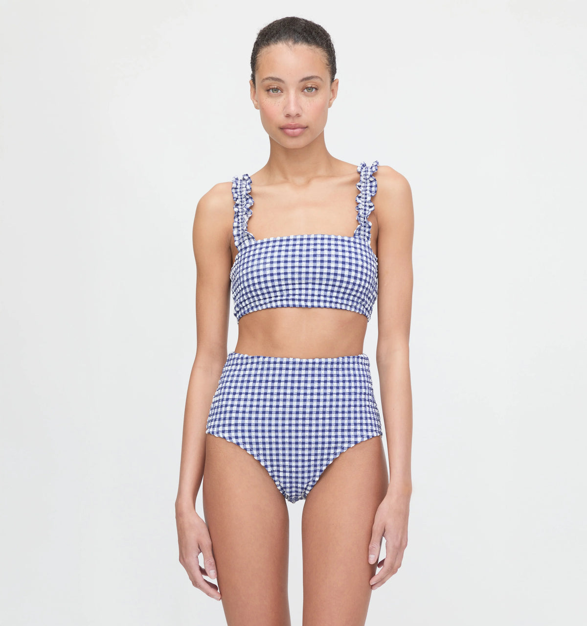 Couturebud The Teagan Bikini Set - Navy Gingham