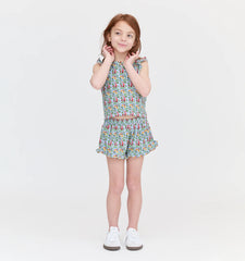 Couturebud The Tiny Lala Short Set - Geranium Stripe