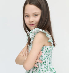 CouturebudThe Hill House x La Coqueta Tiny Ellie Nap Dress - Green Bird Floral