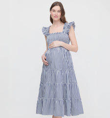 Couturebud The Maternity Ellie Nap Dress - Navy Stripe