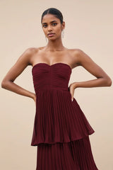 Anastasia Strapless Tiered Chiffon Maxi Dress