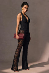 Martha Halter Neck Sheer Lace Jumpsuit