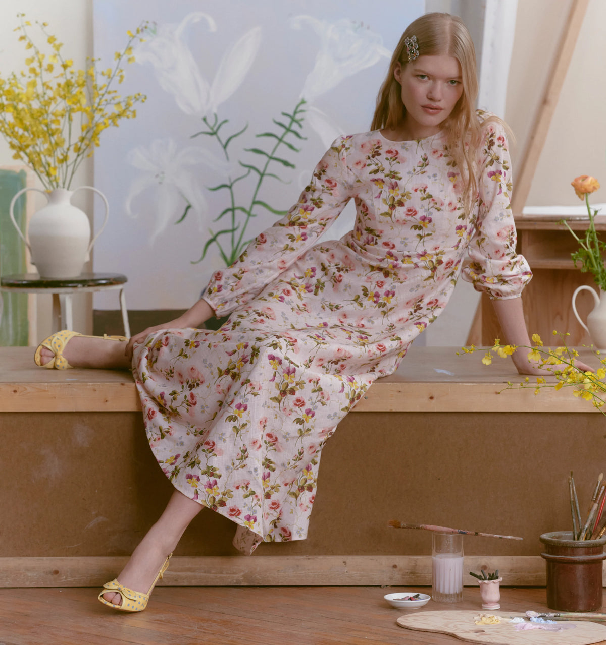 Couturebud The Nadia Dress - Pink Bluebonnet