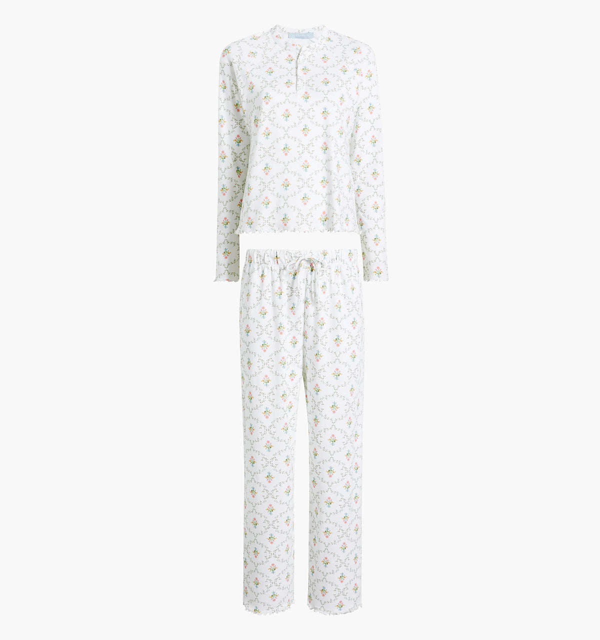 Couturebud The Olivia Pajama Set - Pastel Trellis