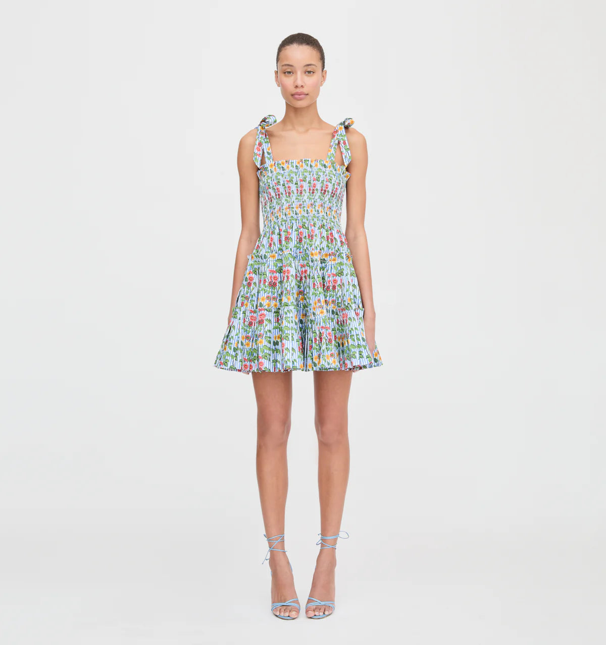 Couturebud The Ribbon Charlotte Nap Dress - Geranium Stripe