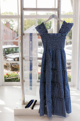 Couturebud The Hill House x Erica Wilson Nap Dress Husband Belt Canvas - Navy Basketweave