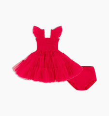 Couturebud The Baby Tulle Ellie Nap Dress - Red Tulle