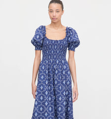 Couturebud The Louisa Nap Dress - Navy Trellis