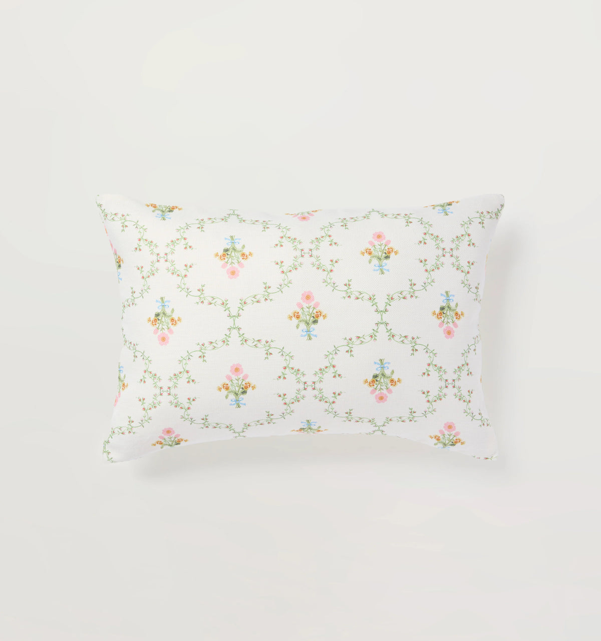 Couturebud The Perry Lumbar Throw Pillowcase - Pastel Trellis