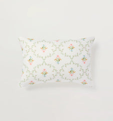 Couturebud The Perry Lumbar Throw Pillow - Pastel Trellis