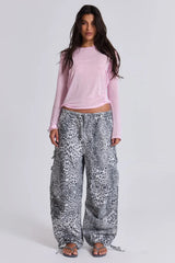 Snow Leopard Parachute Pants