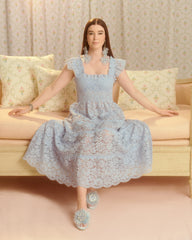 Couturebud The Lace Ellie Nap Dress - Powder Blue Lace