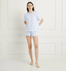 Couturebud The Charlotte Sleep Tee - Blue Trellis