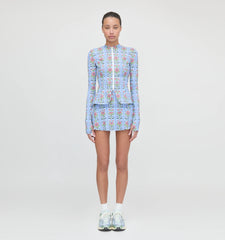 Couturebud The Alexia Rashguard - Blue Floral Block Stripe