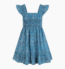 CouturebudThe Elizabeth Nap Dress - Navy Calico Trellis