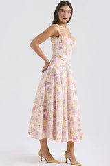 Clarabelle Pink Meadow Print Cotton Sundress