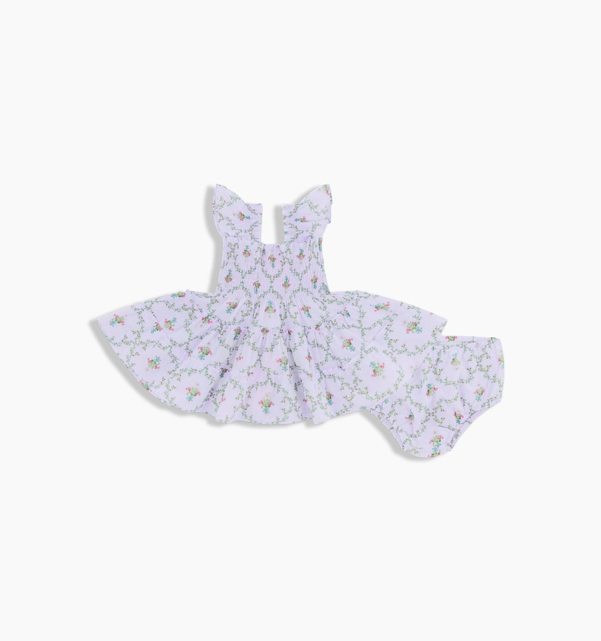CouturebudThe Hill House x La Coqueta Baby Ellie Nap Dress - Lilac Trellis