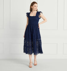 Couturebud The Lace Ellie Nap Dress - Navy Lace