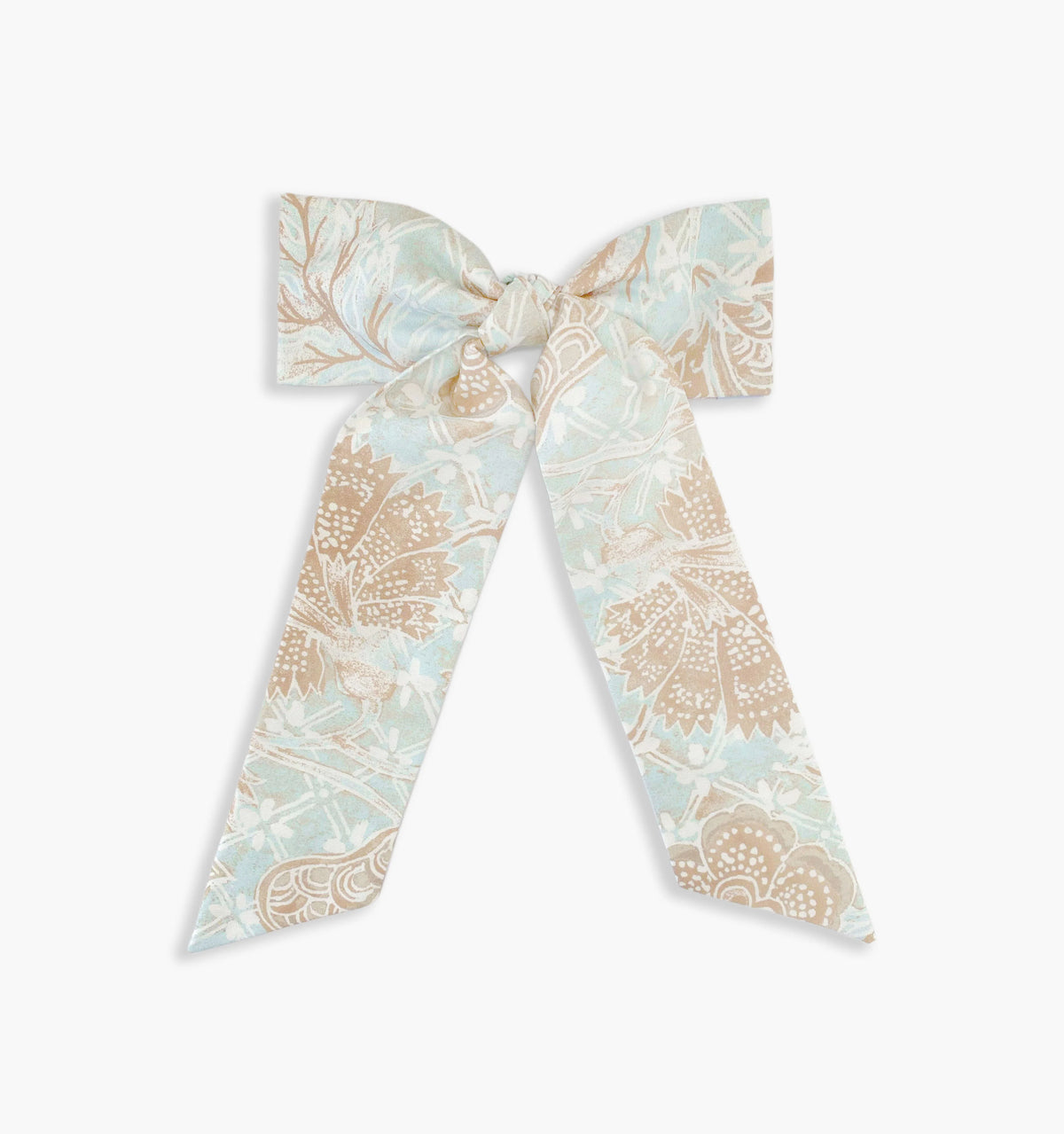 Couturebud The Belle Bow - Aqua Calico Trellis
