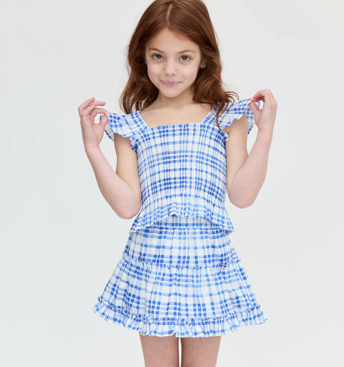 Couturebud The Tiny Paz Set - Blue Watercolor Gingham