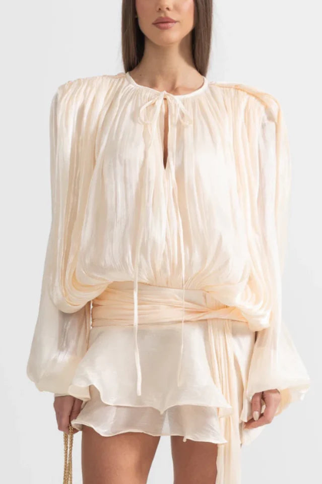 Ruffled Mini Dress With Flowing Silhouette