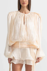 Ruffled Mini Dress With Flowing Silhouette