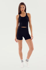 Ashby Rib Crop - Black