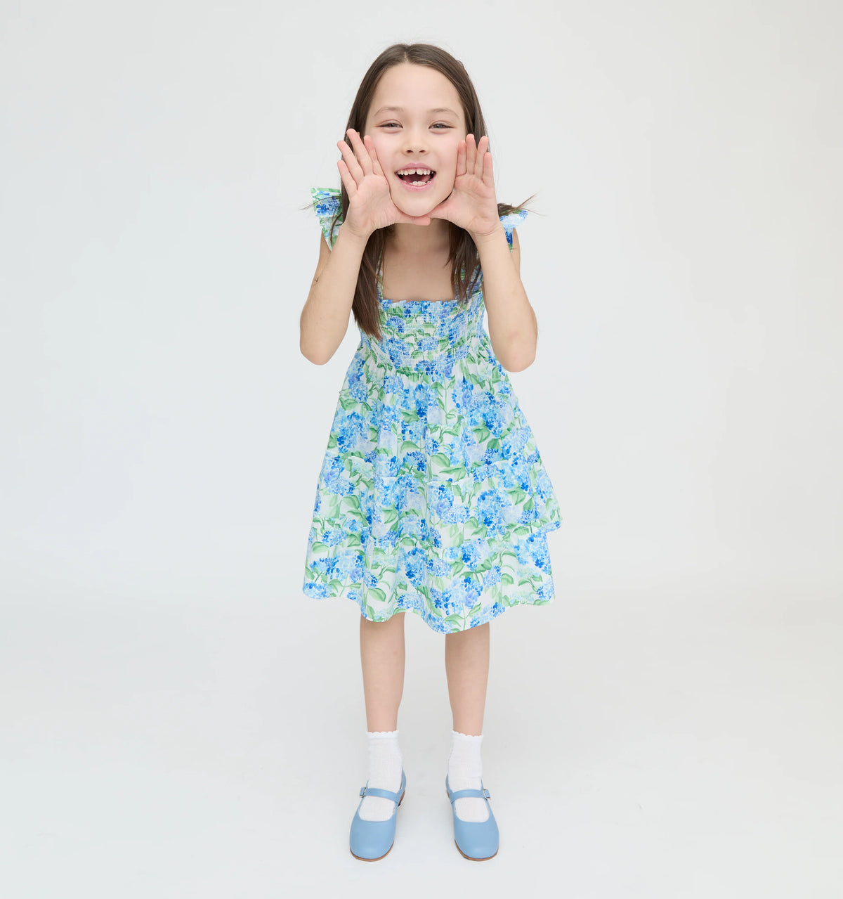 CouturebudThe Hill House x La Coqueta Tiny Ellie Nap Dress - Blue Watercolor Hydrangea