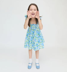 CouturebudThe Hill House x La Coqueta Tiny Ellie Nap Dress - Blue Watercolor Hydrangea