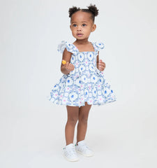 Couturebud The Baby Ellie Nap Dress - White Cisco Trellis