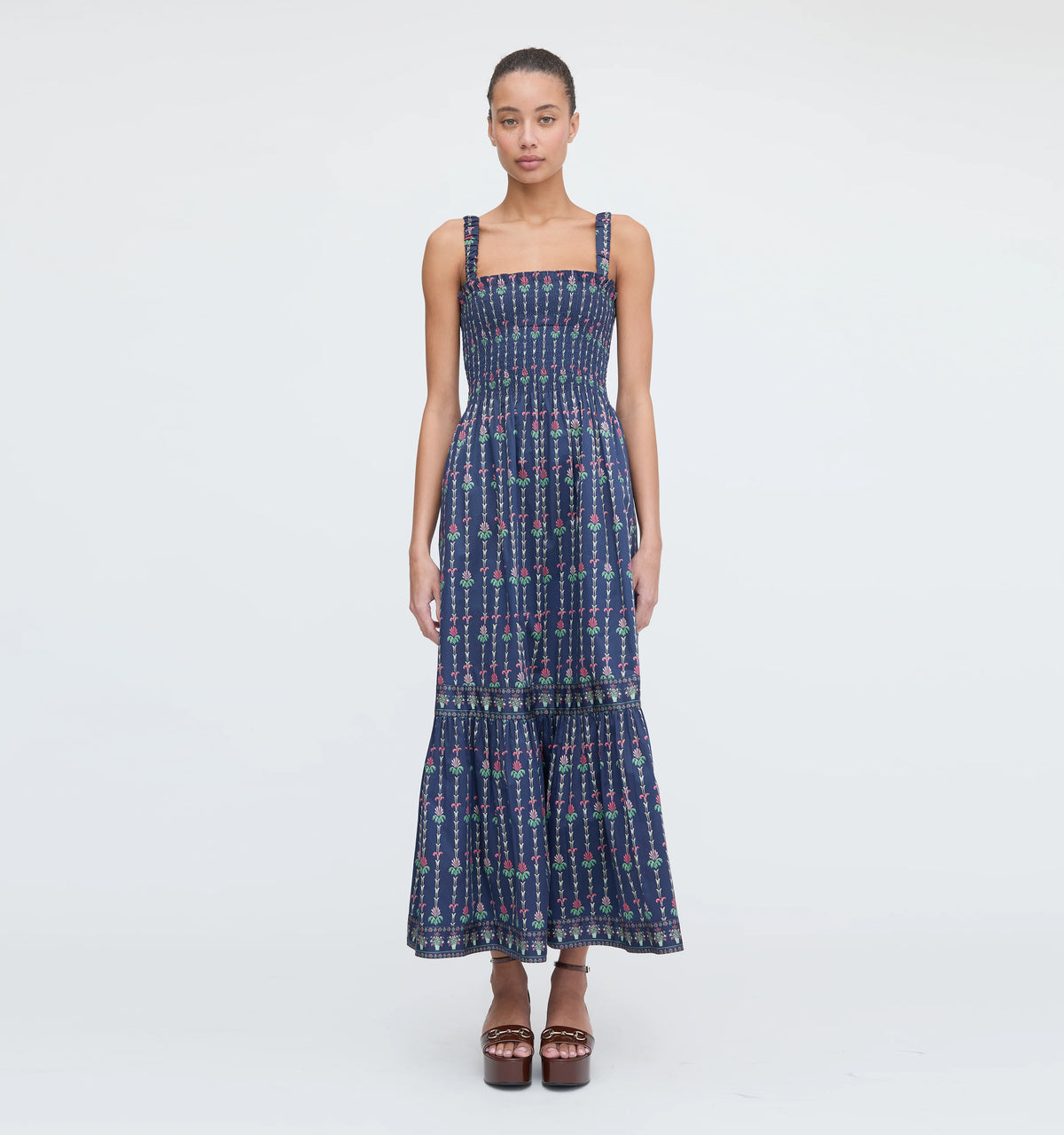 CouturebudThe Anjuli Nap Dress - Navy Trailing Fern