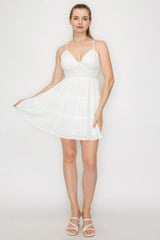 Sweetheart Back-tie Tiered Dress