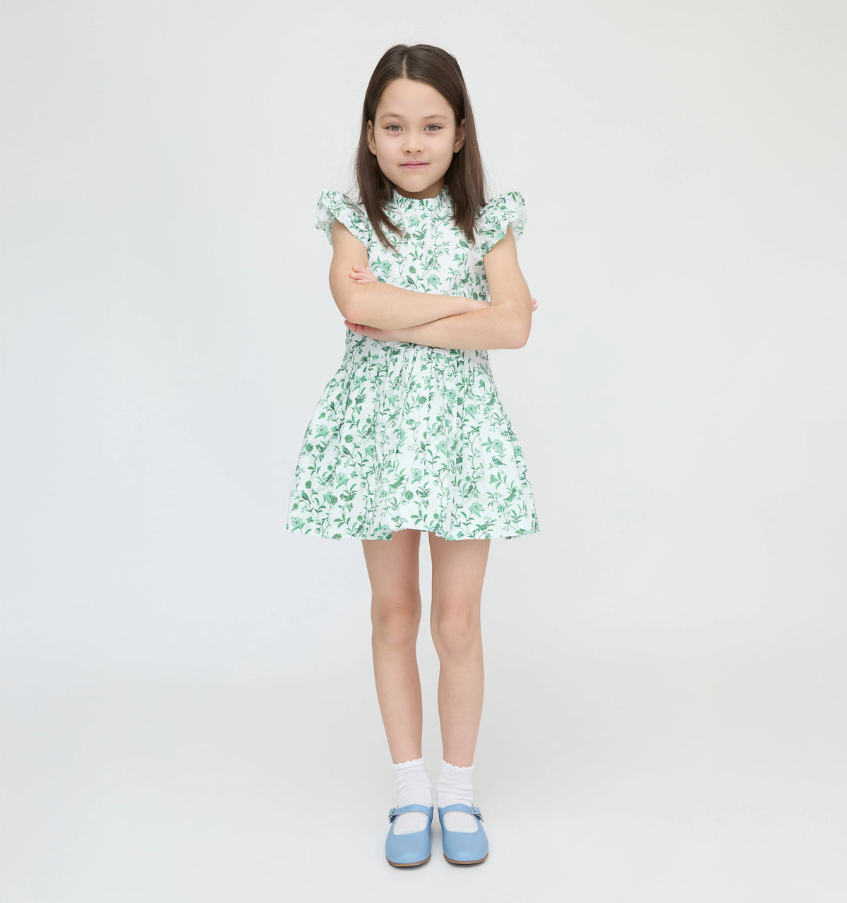 CouturebudThe Hill House x La Coqueta Rita Dress - Green Bird Floral
