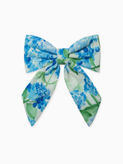 CouturebudThe Hill House x La Coqueta Girls Bow Clip - Blue Watercolor Hydrangea
