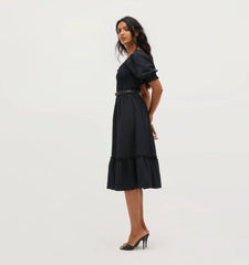 Couturebud The Louisa Nap Dress - Black Crepe
