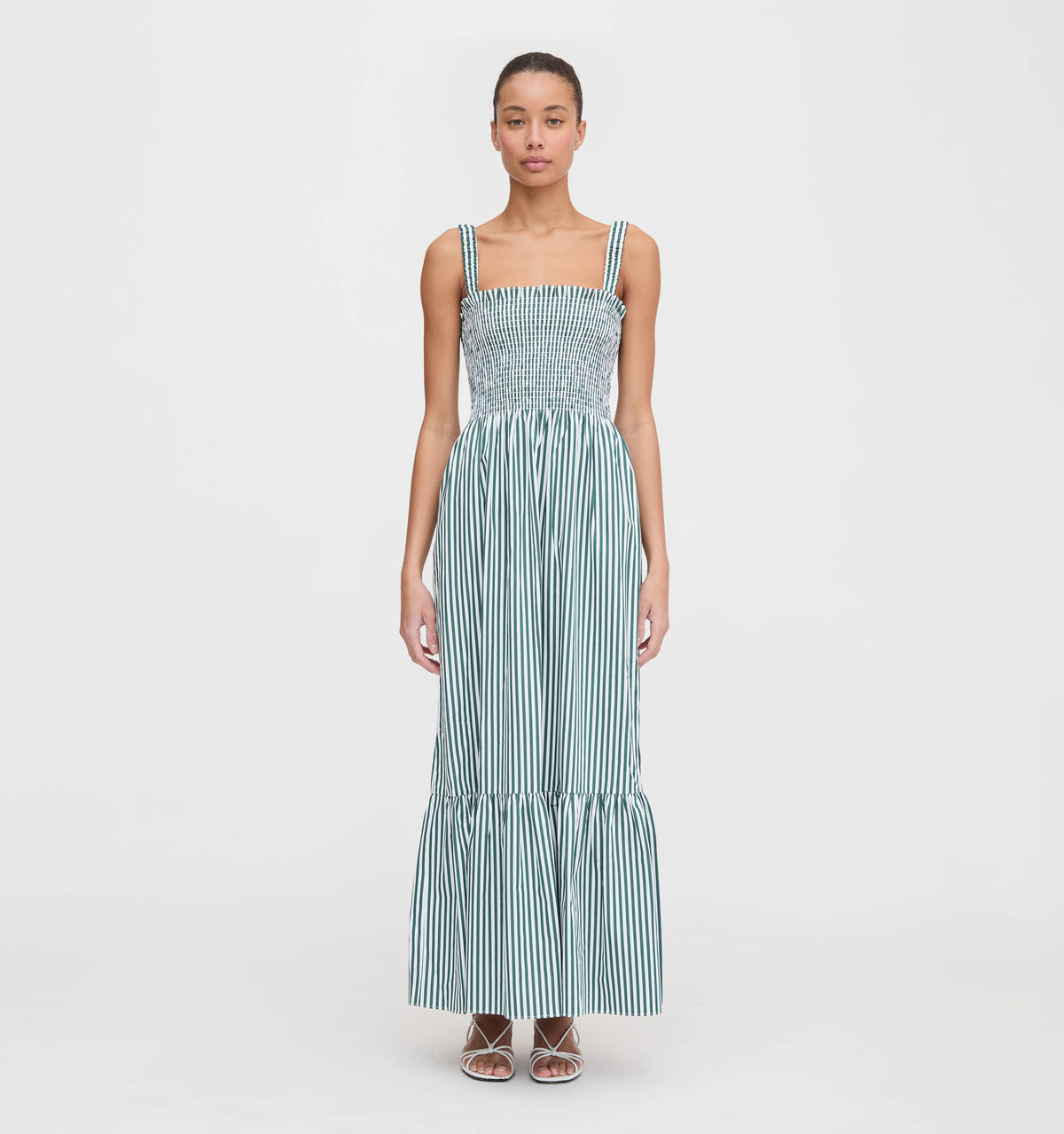 CouturebudThe Anjuli Nap Dress - Green Stripe
