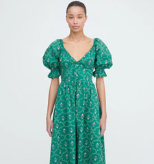 Couturebud The Ophelia Dress - Emerald Trellis