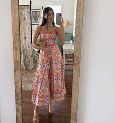 CouturebudThe Margot Dress - Pink Floral Block Stripe