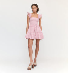 Couturebud The Charlotte Nap Dress - Rose Circular Lattice
