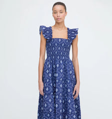 Couturebud The Ellie Nap Dress - Navy Trellis