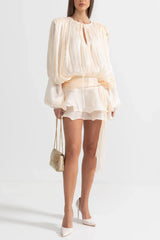 Ruffled Mini Dress With Flowing Silhouette