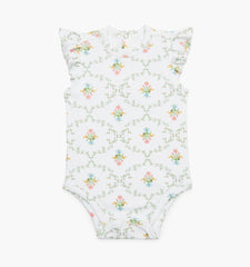 Couturebud The Jillee Ruffle Onesie - Pastel Trellis