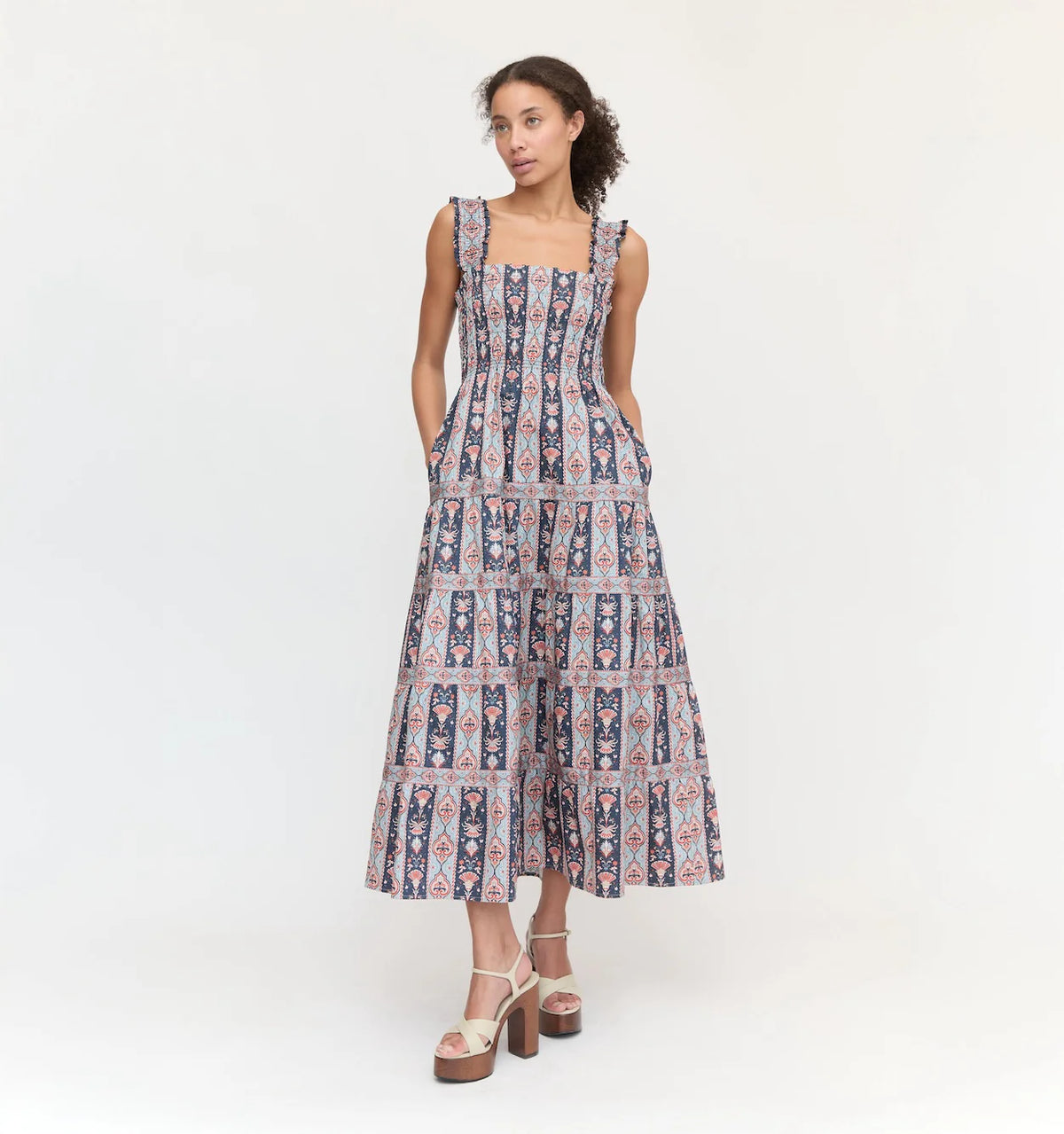 Couturebud The Kimmy Nap Dress - Navy Emma Stripe